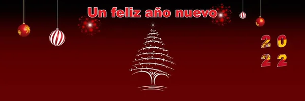 Joyeux Noël Bonne Année Page Couverture Bonne Année Espagnol Drapeaux — Image vectorielle