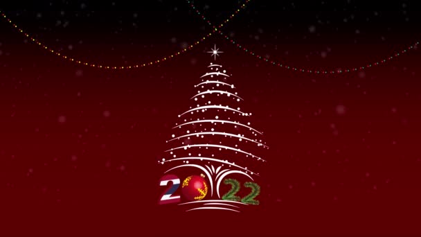 圣诞快乐 新年快乐 2022年泰国国旗 — 图库视频影像