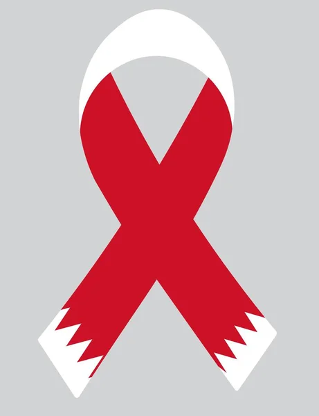 Flag Bahrain Fabric Ribbon — 图库矢量图片