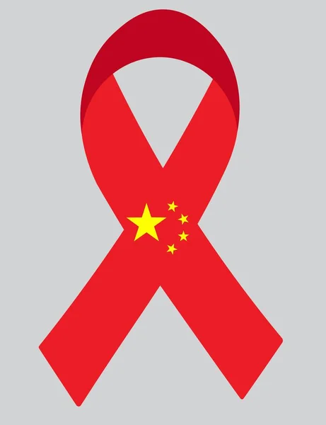 Flag China Fabric Ribbon — 图库矢量图片