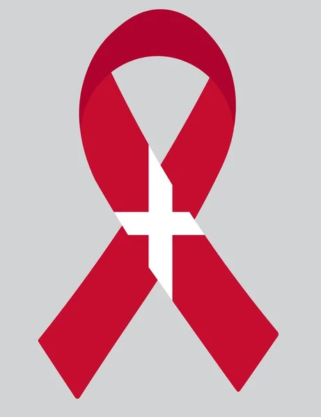 Flag Denmark Fabric Ribbon — Wektor stockowy