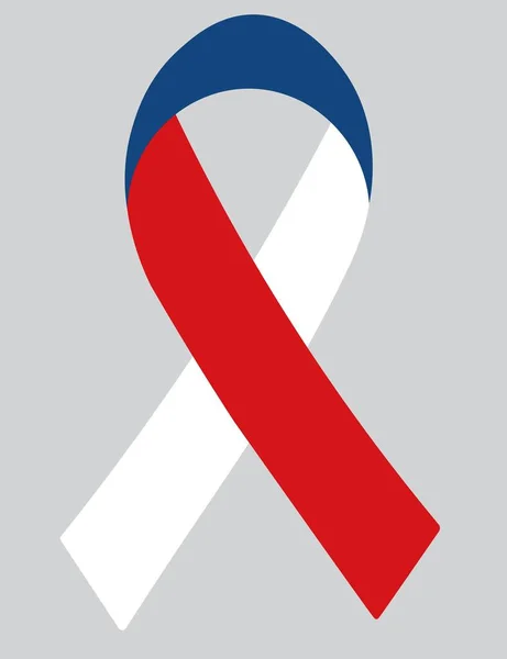 Flag Czech Fabric Ribbon — Vetor de Stock