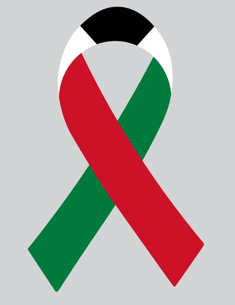 Flag Kuwait Fabric Ribbon — Archivo Imágenes Vectoriales