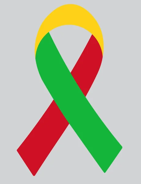 Flag Mali Fabric Ribbon — Stockový vektor