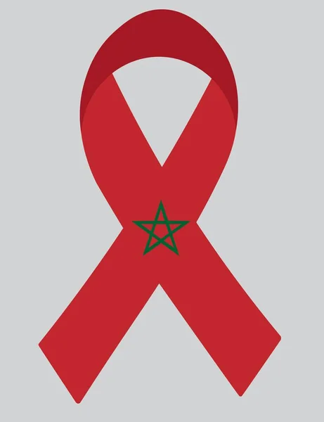 Flag Morocco Fabric Ribbon — Stock Vector