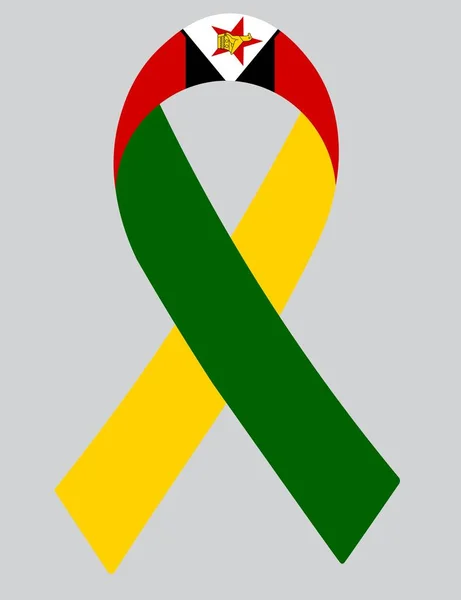 Flag Zimbabwe Fabric Ribbon — Archivo Imágenes Vectoriales