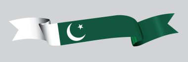 3D Flag of Pakistan on a fabric ribbon.