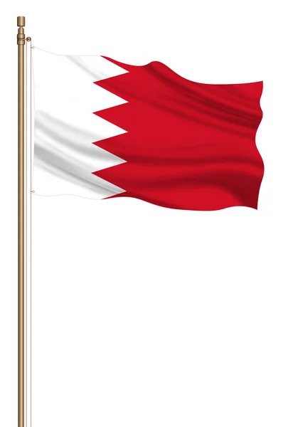 Flag Bahrain Pillar Blown Away Isolated White Background - Stock-foto