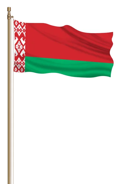 Flag Belarus Pillar Blown Away Isolated White Background — 图库照片