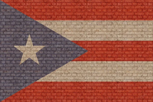 Flag Puerto Rico Old Brick Wall Background — стоковое фото