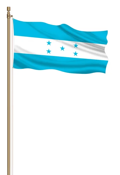 Flag Honduras Pillar Blown Away Isolated White Background Flag Introduced — Stock Fotó