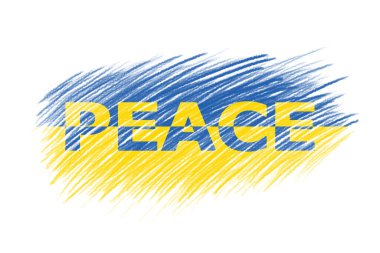 3D Flag of Ukrainian on vintage style brush, the concept of peace in Ukraine. Stop world war.