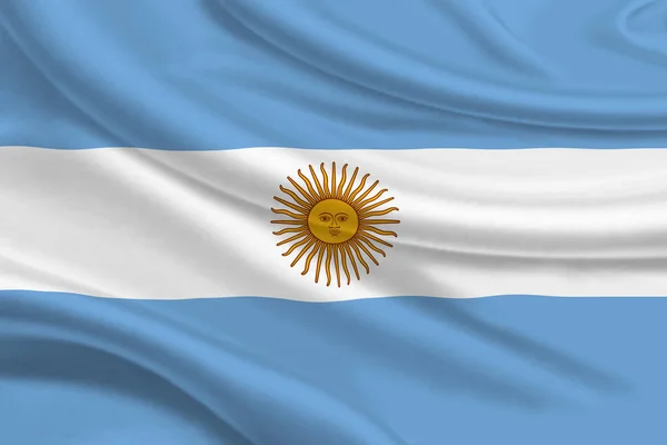 Flag Argentina Wrinkled Fabric Background — Stockfoto