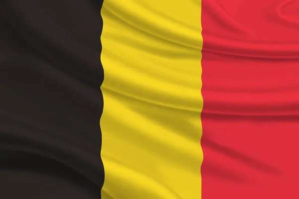 Flag Belgium Wrinkled Fabric Background — Stok fotoğraf