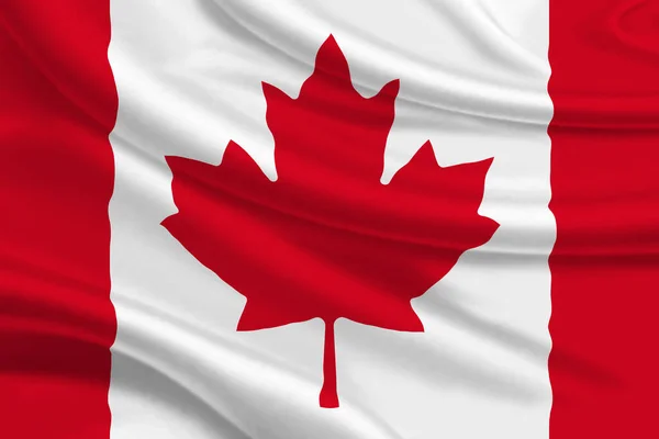 Flag Canada Wrinkled Fabric Background — Fotografia de Stock
