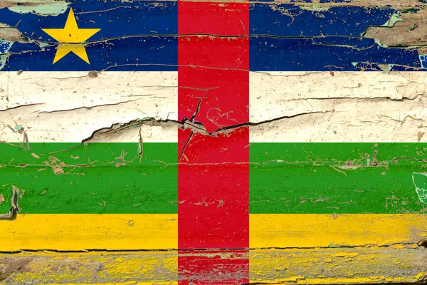 Flag Central African Republic Old Wood Wall Background — Fotografia de Stock