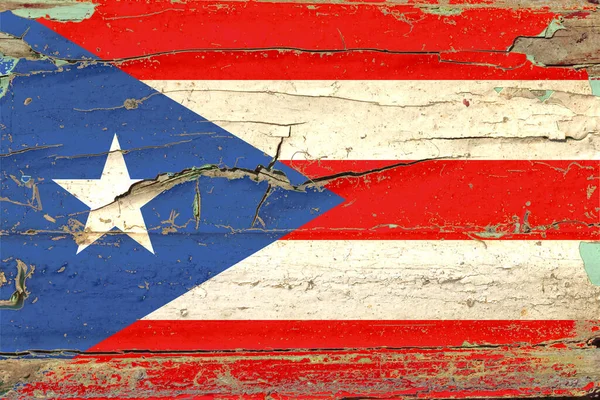 Flag Puerto Rico Old Wood Wall Background — 스톡 사진
