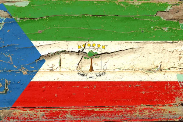 Flag Equatorial Guinea Old Wood Wall Background — Stock Photo, Image