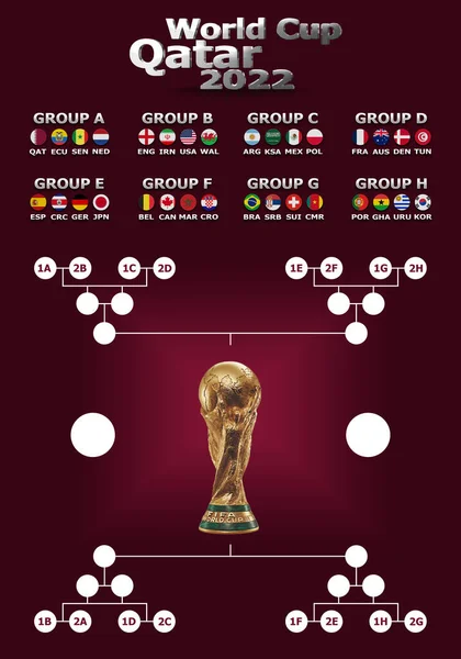 Illustration Schedule World Cup Qatar 2022 Championship All Qualifying Countries — Photo