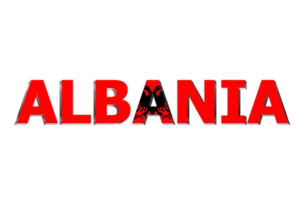 Флаг Албании Текстовом Фоне — стоковое фото