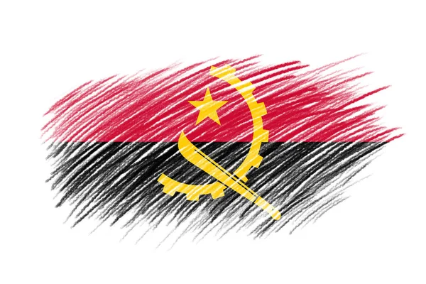 Flagge Von Angola Auf Pinsel Hintergrund Vintage Stil — Stockfoto