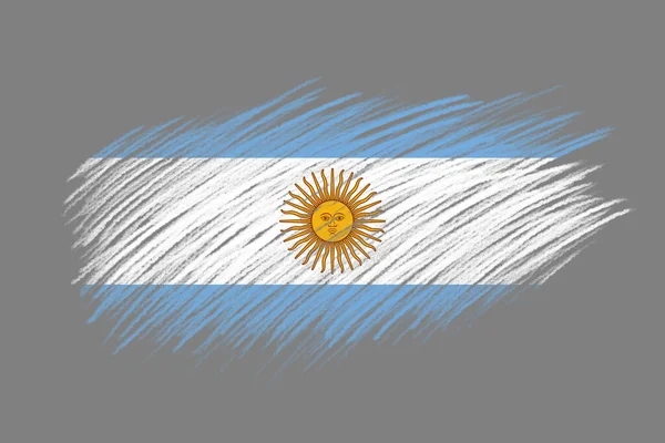 ヴィンテージスタイルのブラシの背景にアルゼンチンの3Dフラグ — ストック写真
