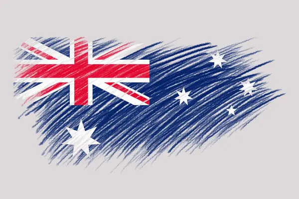 Vlajka Austrálie Retro Styl Pozadí Štětce — Stock fotografie