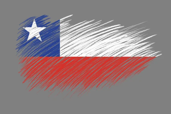 Флаг Чили Фоне Кисти Винтажного Стиля — стоковое фото