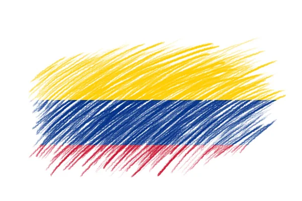 Bandera Colombia Sobre Fondo Cepillo Estilo Vintage — Foto de Stock