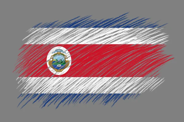 Vlag Van Costa Rica Vintage Stijl Borstel Achtergrond — Stockfoto