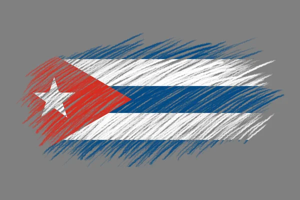 Bandeira Cuba Estilo Vintage Escova Fundo — Fotografia de Stock