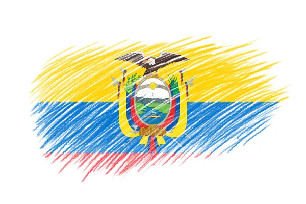 Zászló Ecuador Vintage Stílusú Ecset Háttér — Stock Fotó
