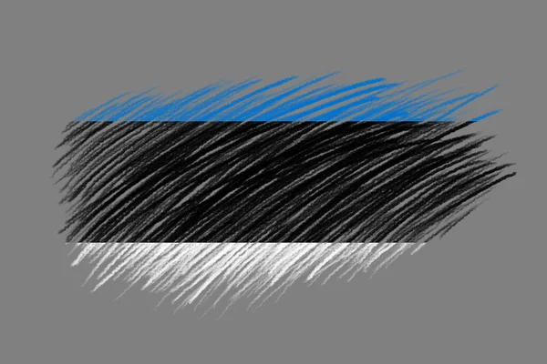 Flaga Estonii Tle Pędzla Vintage Stylu — Zdjęcie stockowe