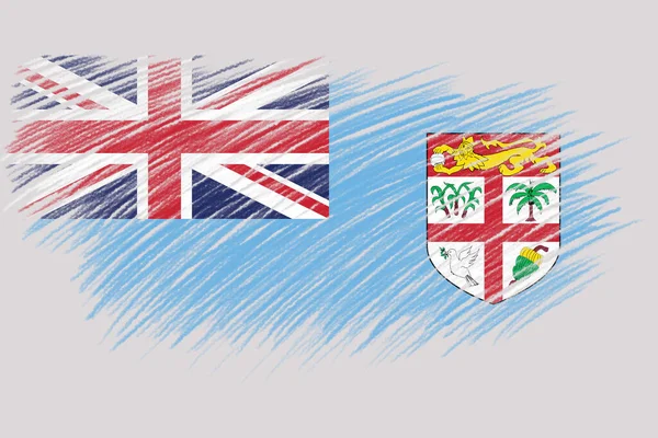 Флаг Фиджи Фоне Кисти Винтажного Стиля — стоковое фото
