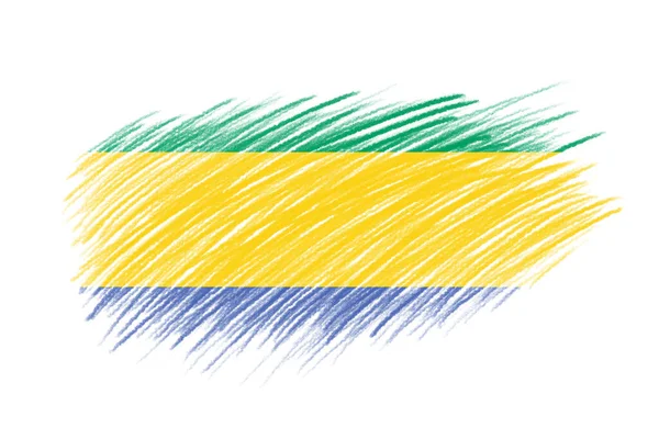 Flagga Gabon Vintage Stil Borste Bakgrund — Stockfoto