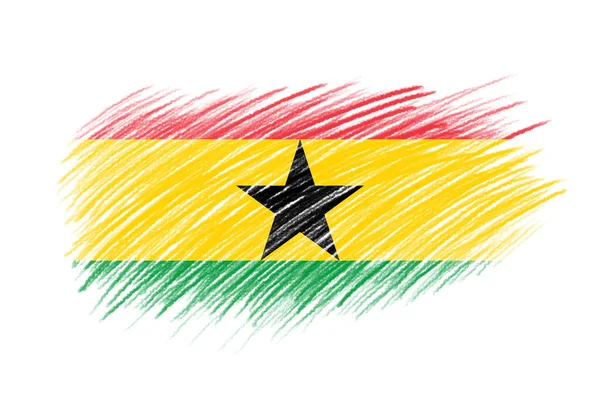 Flagge Von Ghana Auf Pinsel Hintergrund Vintage Stil — Stockfoto