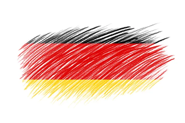 Flagge Von Deutschland Auf Vintage Pinsel Hintergrund — Stockfoto