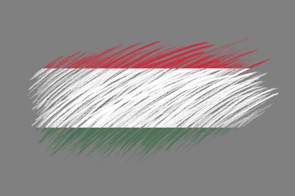 Flagga Ungern Vintage Stil Borste Bakgrund — Stockfoto