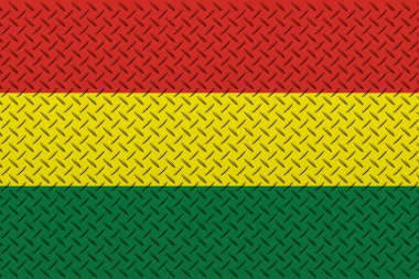 Metal duvar arka planında Bolivya 'nın 3D Bayrağı.