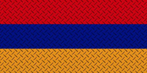 Bandera Armenia Sobre Fondo Pared Metal —  Fotos de Stock