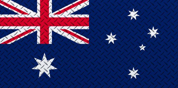 Zászló Ausztrália Egy Fém Fal Háttér — Stock Fotó