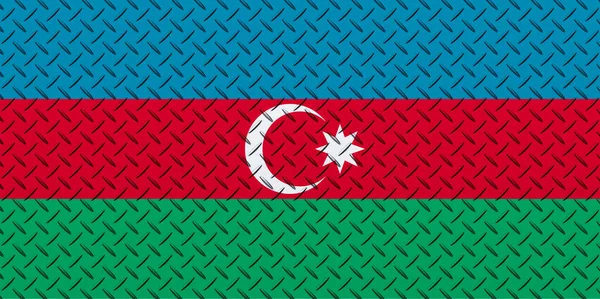 Bandiera Dell Azerbaigian Uno Sfondo Parete Metallica — Foto Stock