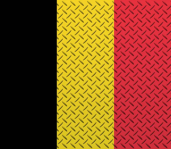 Σημαία Του Βελγίου Φόντο Μεταλλικού Τοίχου — Φωτογραφία Αρχείου