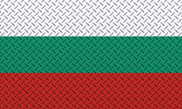Flagga Bulgarien Metallvägg Bakgrund — Stockfoto