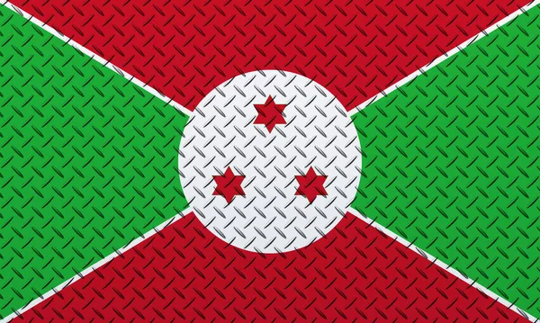 Zászló Burundi Egy Fém Fal Háttér — Stock Fotó