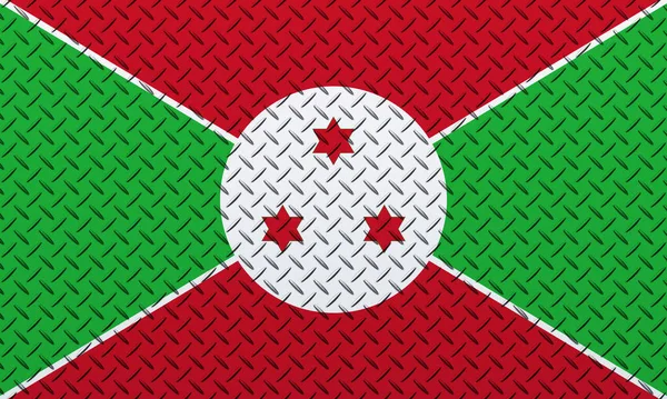 Drapeau Burundi Sur Fond Mur Métallique — Photo