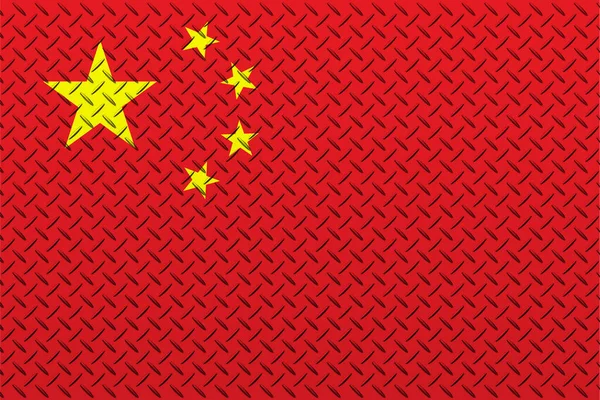 Bandiera Della Cina Uno Sfondo Parete Metallica — Foto Stock