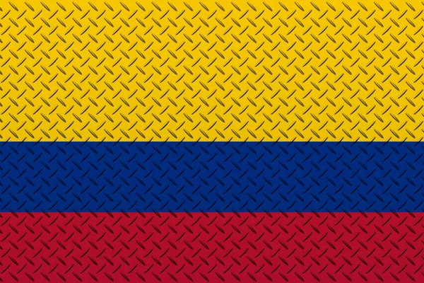 Vlag Van Colombia Een Metalen Muurachtergrond — Stockfoto