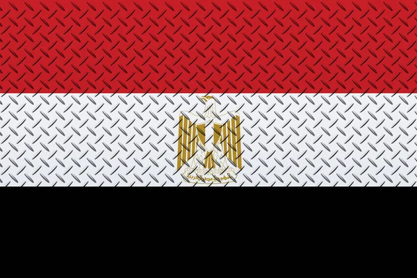 Metal Bir Arka Planda Mısır Boyutlu Bayrağı — Stok fotoğraf