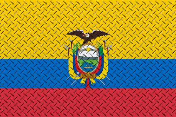Bandeira Equador Fundo Parede Metal — Fotografia de Stock